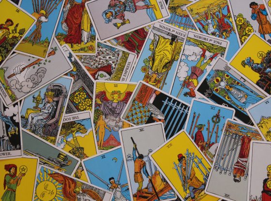 scattered tarot cards