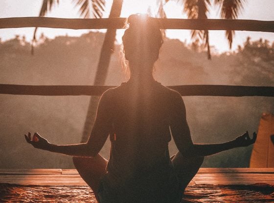 woman meditating