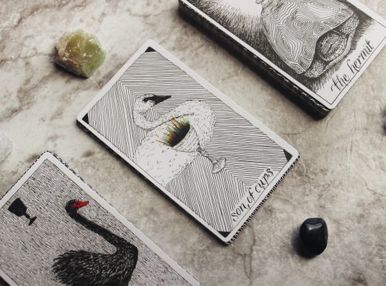 tarot cards and crystals