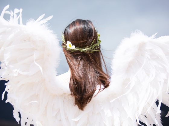 girl with angel wings