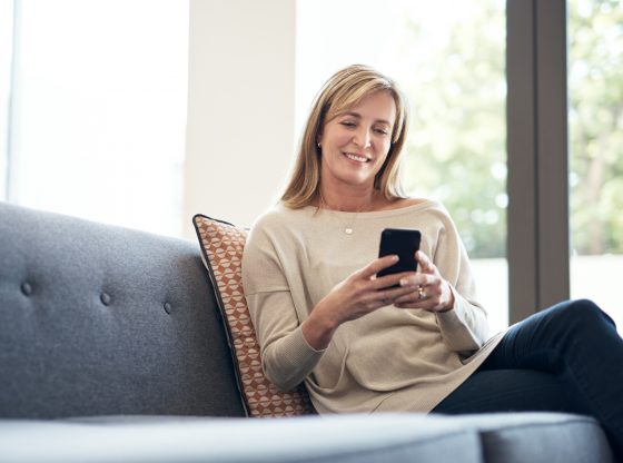 Woman texting on her phone