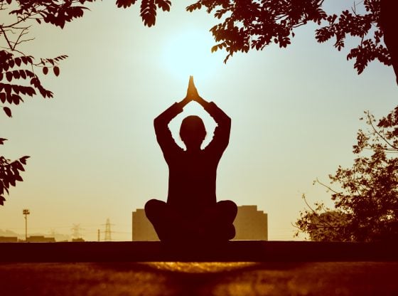 woman meditating